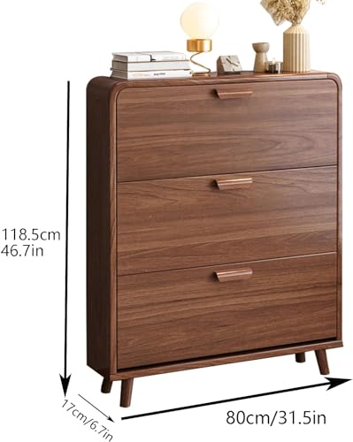HOBIBA Wall Hidden Shoe Cabinet with Doors, Shoe Cabinet Storage for entryway,Shoe Storage Organizer Cabinet,entryway Cabinet, Shoe Organizers(Size:80 * 17 * 119cm)