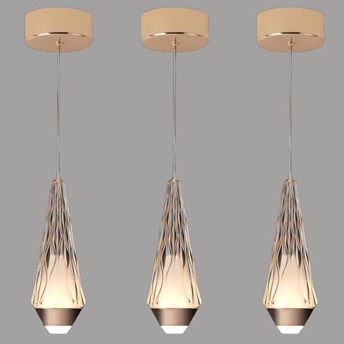 AVLRM 3-Light Gold Pendant Light for Kitchen Island