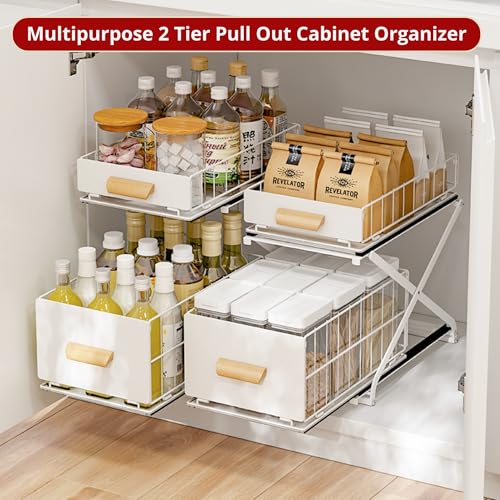 2 Tier Pull Out Cabinet Organizer