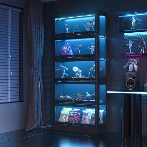 BONITURE Display Cabinet with Acrylic Glass Doors