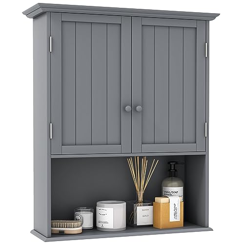 WATERJOY Bathroom Organizers and Storage Cabinet with 2 Doors and an Adjustable Shelf