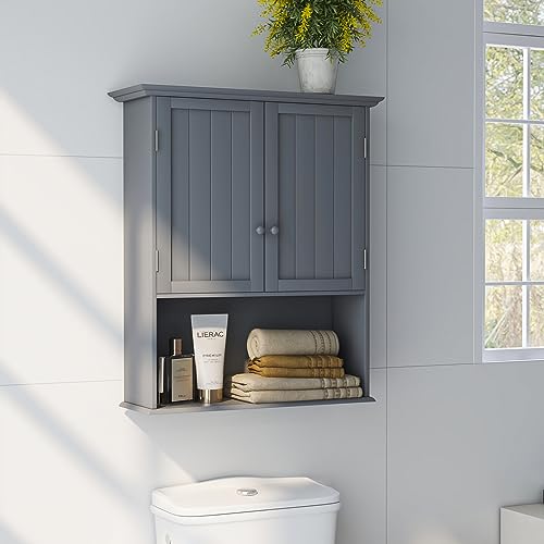 WATERJOY Bathroom Organizers and Storage Cabinet with 2 Doors and an Adjustable Shelf