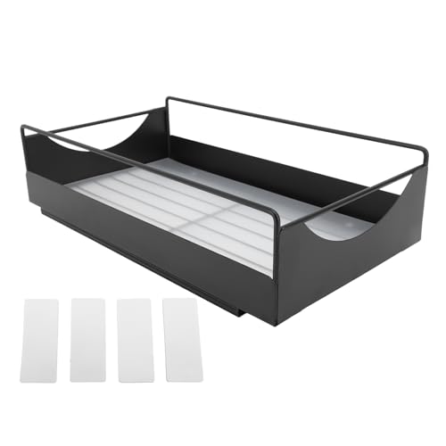 Pull Out Cabinet Organizers and Storage, Slide out Shelf for Kitchen Cabinet Sliding Wire Basket Drawers for Closet(A-Black)