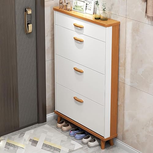 HOBIBA Shoe Storage Cabinet, Narrow Shoe Cabinet, Slim Shoe Cabinet, Small Shoe Bench, Shoe Stool for Entryway Shoe Organizers(Size:50cm/19.69in