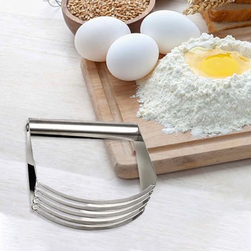 Generic Pastry Blender Cutter - Heavy Duty Bladed Pastry Blender | Dough Scraper with Handle | Stainless Steel Dough Blender | Multi Functions Professional Dough Blender Mixer for Baking
