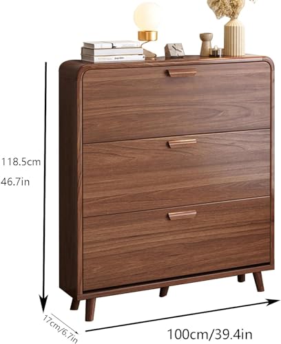 HOBIBA Wall Hidden Shoe Cabinet with Doors, Shoe Cabinet Storage for entryway,Shoe Storage Organizer Cabinet,entryway Cabinet, Shoe Organizers(Size:100 * 17 * 119cm)