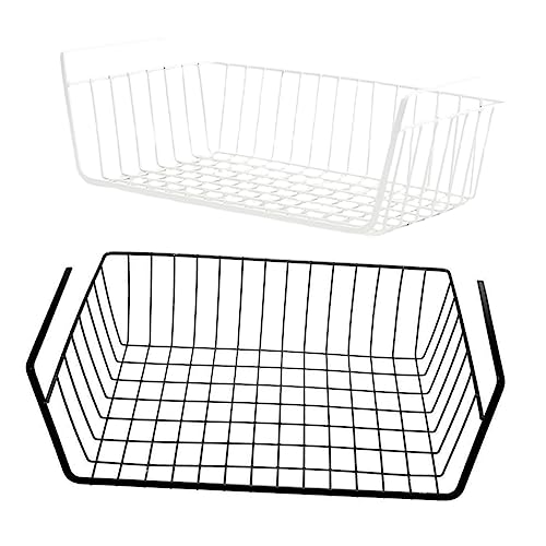Mobestech under Cabinet Hanging Rack Fridge Organizers Large Capacity Iron Storage Baskets