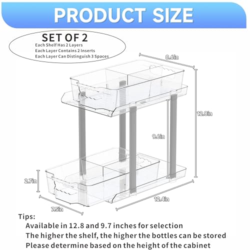 Yieach 2-Tier Bathroom Cabinet Organizer