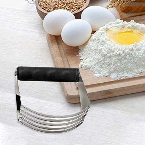 Pastry Blender Cutter - Heavy Duty Bladed Pastry Blender | Dough Scraper with Handle | Stainless Steel Dough Blender | Multi Functions Professional Dough Blender Mixer for Baking