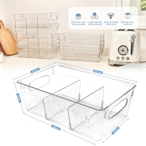 JAWEAVER 6 Pack Pantry Organizers and Storage, Fridge Organizer, Refrigerator Organizers and Storage, Freezer Organizer Bins, Kitchen Spice Organization for Cabinet, Organization and Storage