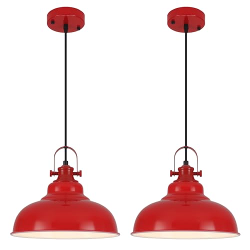 GUIHUALOVE Red Pendant Lights Kitchen Island