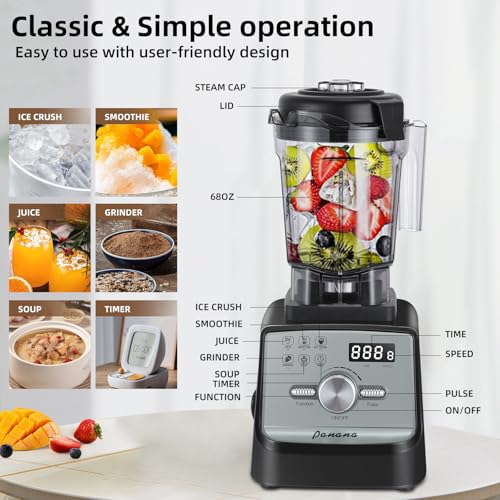 Panana Blender, Countertop Blender for Kitchen with 1400W Motor, Smoothie Blender for Home Use