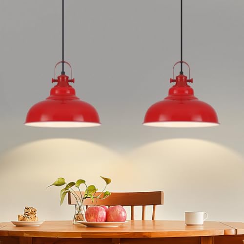 GUIHUALOVE Red Pendant Lights Kitchen Island