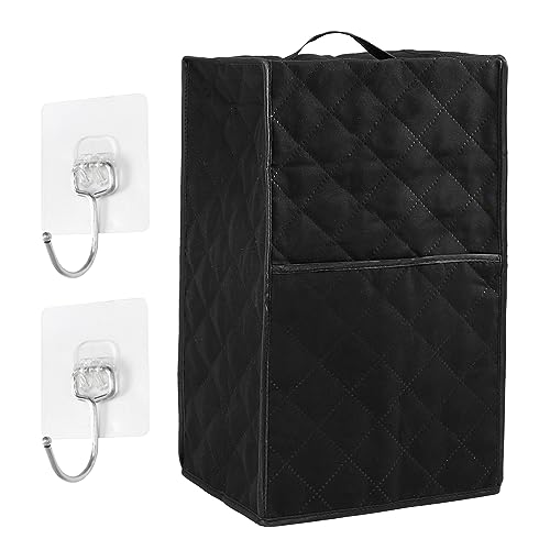 CALIDAKA Kitchen Blender Dust Cover, Blender Covers Compatible with Most Blender, with 2 Hooks, Polyester Dust Proof Stain Resistant Blender Cover for Home Kitchen (Black)