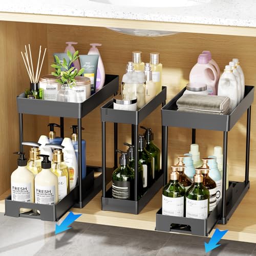 Delamu 3 Pack Under Sink Organizers and Storage