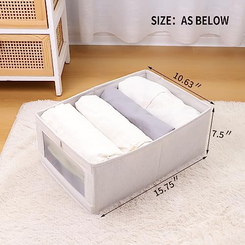 SHCMSADO Cute Cloth Drawer Foldable Storage Bins Fabric Storage Boxes Closet Organizers for Clothes，Cabinet Closet Organizers and Storage Boxes for Dresser Drawers