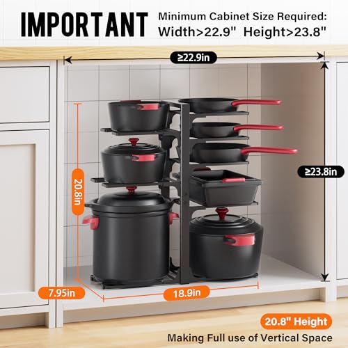 MUDEELA Pots and Pans Organizer under Cabinet 20.8