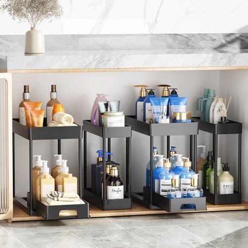 Delamu 4 Pack Under Sink Organizers and Storage