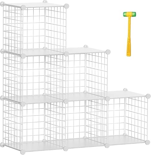 TUMUCUTE Closet Organizer, Organizers and Storage,Cabinet Metal Shelf Rack Storage Shelves Bookshelf,Toy Organizers and Storage Bins (6-Cube, White)