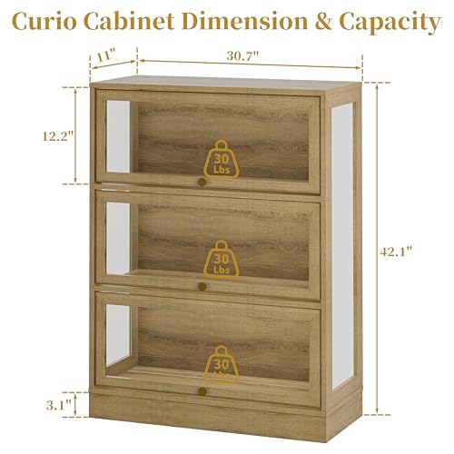 BONITURE Display Cabinet with Acrylic Glass Doors