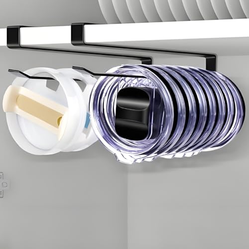 ARTLEO Shallow Tumbler Lid organizers for Cabinet, Space Saving Yeti Tumbler Lid Holder, Stanley Cup Lid organizers inside Cabinet, No Drill Cup Lid Hanger Must-Have 2025