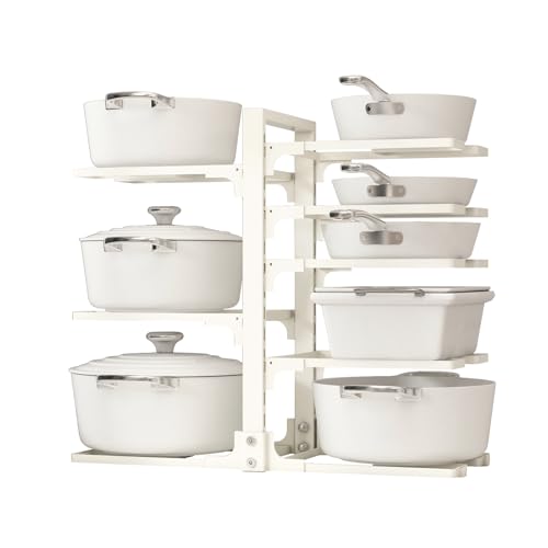 Fovkdcvw Adjustable Pots and Pans Organizer Under Cabinet