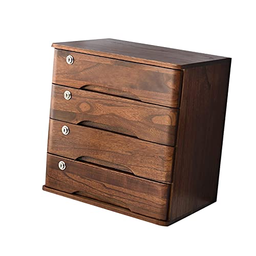 Desktop Storage Box With Drawers - Desktop File Cabinet Organizers, Flat File Cabinet Storage Box, Desktop Drawer Cabinet With Lock, Wooden File Cabinet/Desktop Storage Cabinet/Data Cabinet ( Color :