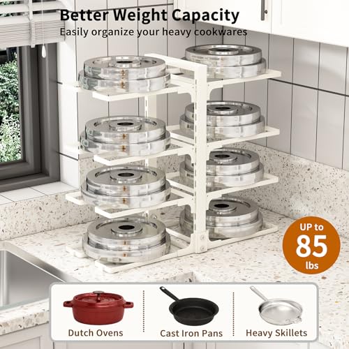 Fovkdcvw Adjustable Pots and Pans Organizer Under Cabinet