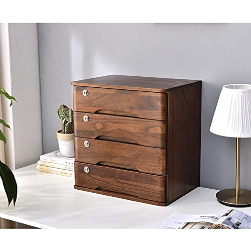 Desktop Storage Box With Drawers - Desktop File Cabinet Organizers, Flat File Cabinet Storage Box, Desktop Drawer Cabinet With Lock, Wooden File Cabinet/Desktop Storage Cabinet/Data Cabinet ( Color :