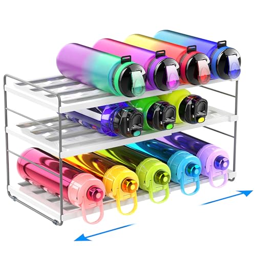 YAN & HIN 15 Bottles Cabinet Organizer Extendable Kitchen Cabinet Organizer with Adjustable Height
