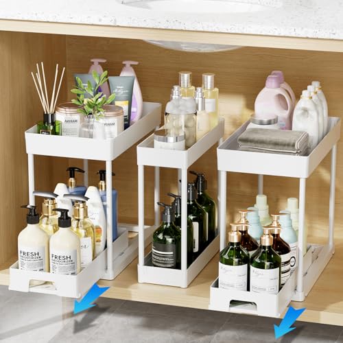 Delamu 3 Pack Under Sink Organizers and Storage