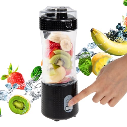 Compuaddict - Personal Blender Shakes and Smoothies 13 OZ Individual Mini Blender USB Rechargeable Fresh Juice Portable Blender Travel Blender (Black)