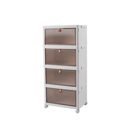 4 Tier Stackable Closet Organizers，Storage Bins with lids，Closet Organizer，Pantry Organizers and Storage，Storage Cabinet