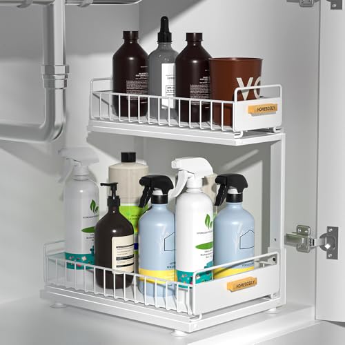HOMEBOSILY Under Sink Organizer, Pull Out Kitchen Cabinet Organizer