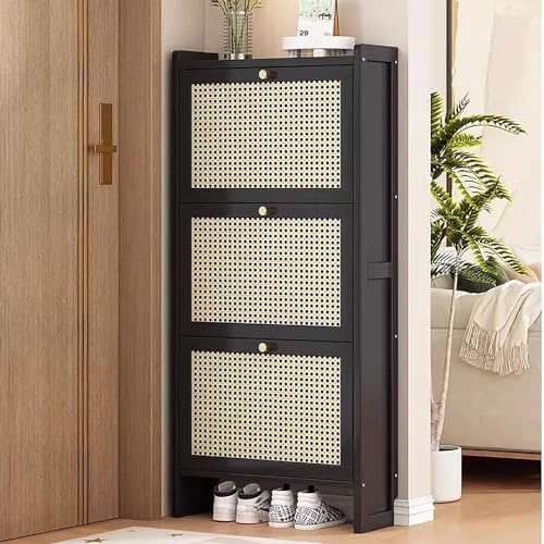 HOBIBA Narrow Shoe Cabinet, Shoe Cabinet for Entryway, Shoe Cabinet with Doors, Slim Shoe Cabinet Shoe Organizers(Size:50 * 120cm