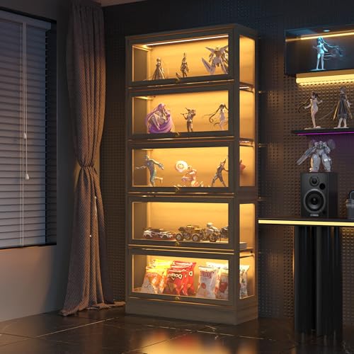BONITURE Display Cabinet with Acrylic Glass Doors