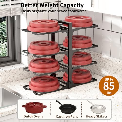 Fovkdcvw Adjustable Pots and Pans Organizer Under Cabinet