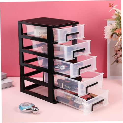 Zerodeko Plastic Storage Cabinet Drawer Organizers Desktop Organizer Small Drawer Wheels 31.4cm Height