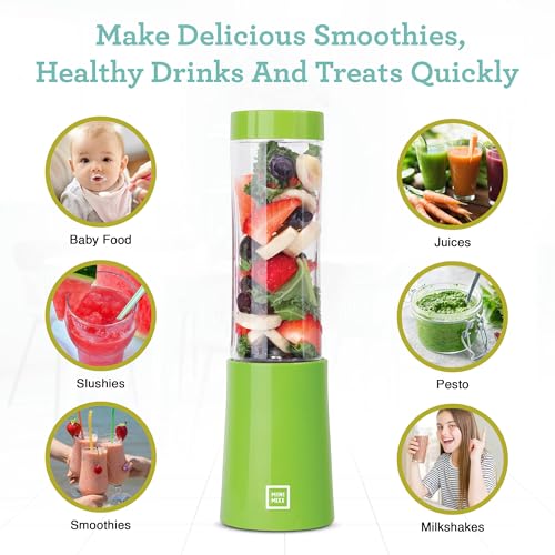 Euro Cuisine MM1R Personal Blender - Compact & Portable Smoothie Blender, Mini Blender Cup for Smoothies, Shakes, Baby Food,Single Serve Blender - Red