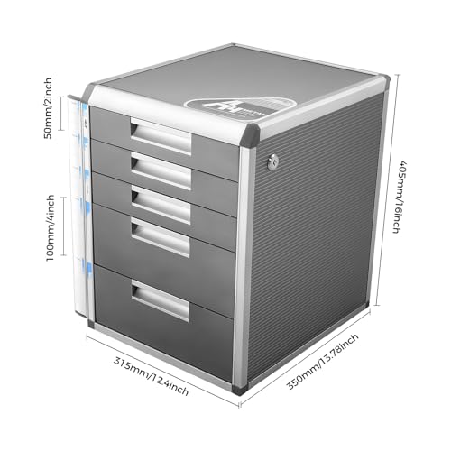 Desk Drawer Organizers,Storage File Boxes Desktop Office File Cabinet Storage Filing Cabinet w/Label Lock,Portable Home Office Filing Cabinet (5 Drawers)