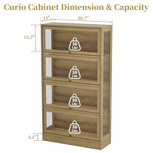 BONITURE Display Cabinet with Acrylic Glass Doors