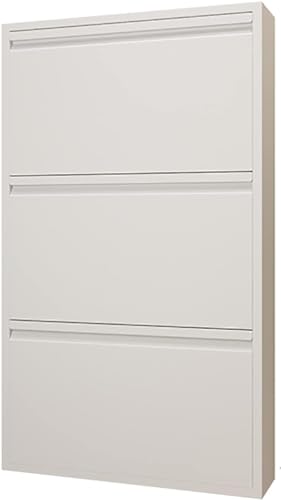 HOBIBA Shoe Organizers Wall-Mounted Shoe Rack 12cm Ultra-Thin Shoe Cabinet, Home Steel Large-Capacity Tumbler Cabinet, entryway Shoe Cabinet Coffee Table (Size:71cm*12cm*103cm