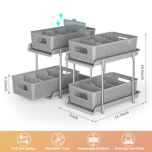 RIKOJUXI Bathroom Organizer with Dividers