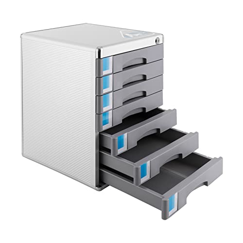 Desk Drawer Organizers,Storage File Boxes Desktop Office File Cabinet Storage Filing Cabinet w/Label Lock,Portable Home Office Filing Cabinet (7 Drawers)