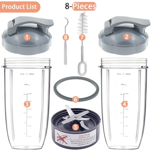 32oz Blender Cups Compatible with nutribullet Blender Cups Replacement NutriBullet 600w/900w Blender