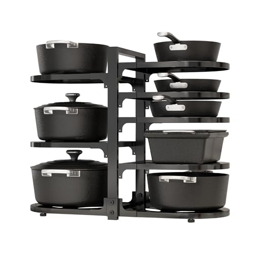 Fovkdcvw Adjustable Heavy Duty Pots and Pans Organizer Under Cabinet