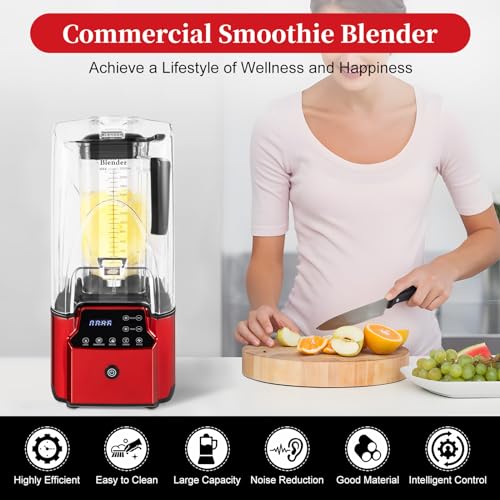 Smoothie Blender 2200W 110V High Speed Blender for Smoothies 2.2L/74.4oz Commercial Small Blenders for Kitchen Countertop Blender for Restaurants Mini Blender for Shakes and Smoothies
