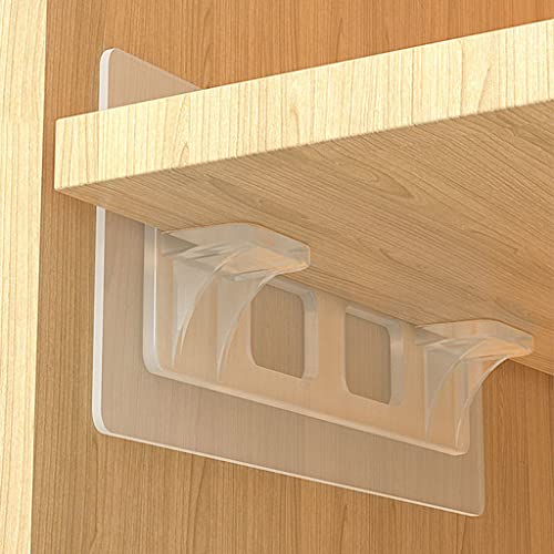 lazyfun Shelf Holder Shelf Support Clips Self Adhesive Pegs For Closet Cabinet Shelf Free ​Bracket Storage Shelf Cabinet Shelf Organizers Clear
