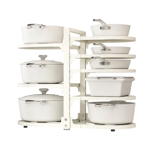 Fovkdcvw Adjustable Heavy Duty Pots and Pans Organizer Under Cabinet