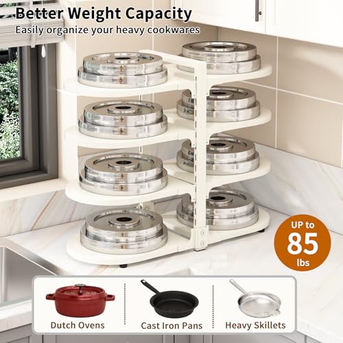 Fovkdcvw Adjustable Heavy Duty Pots and Pans Organizer Under Cabinet
